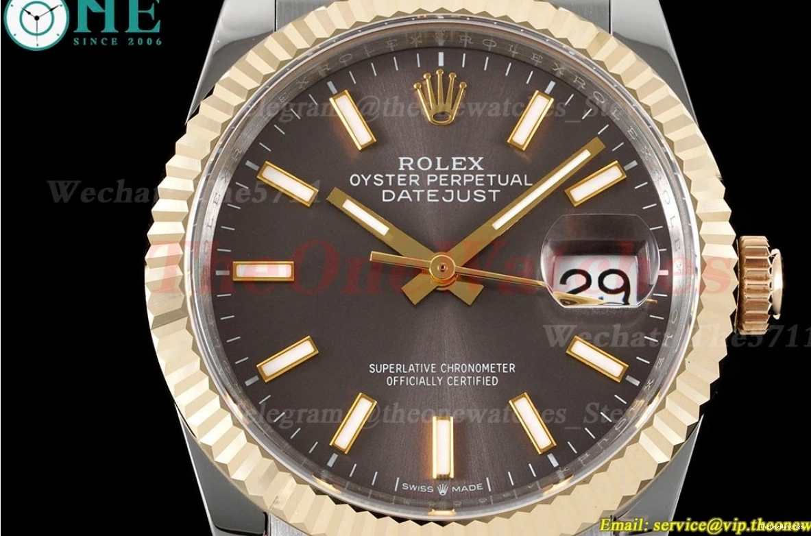 Stk Wrapped SS GMF Jub 904L Datejust A2836 Brown 126233 36MM YG 0120